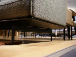 Rolf Benz 2-Sitzer-Sofas|Sofa Liv Smart Stoff 24.140 Grüngrau Gestell Aluminium Feinstrukturiert Schwarz