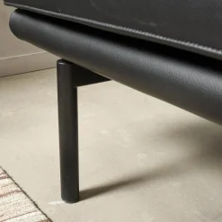 Walter Knoll 2-Sitzer-Sofas|Sofa Living Platform Leder Classic Black Schwarz Gestell Matt Pulverbeschichtet Schwarz