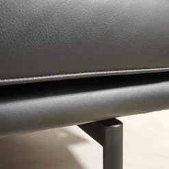 Walter Knoll 2-Sitzer-Sofas|Sofa Living Platform Leder Classic Black Schwarz Gestell Matt Pulverbeschichtet Schwarz