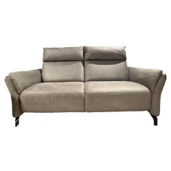 Polsteria 2-Sitzer-Sofas|Sofa Lodi Bezug Stoff Gringo Taupe Grau Metalleckfuß Schwarz Matt