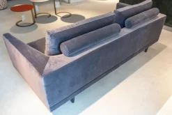 Bielefelder Werkstätten 2-Sitzer-Sofas|Sofa Long Island Bezug Stoff City Velvet Reloaded CA7832 095 Grau Metallfuß Schwarz Mit Rückenkissen