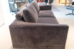 Bielefelder Werkstätten 2-Sitzer-Sofas|Sofa Long Island Bezug Stoff City Velvet Reloaded CA7832 095 Grau Metallfuß Schwarz Mit Rückenkissen