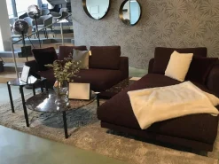 Bielefelder Werkstätten Ecksofas|Sofa Long Island Stoff Cooper BW 1779 111 Rot Fuß Eiche Wengefarbig Gebeizt Schwarz Inklusive Tisch Terrazzo Levanto Und Kissen