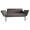 Fischer Möbel 2-Sitzer-Sofas|Sofa Luna Lounge Dining Outdoor Bezug Stoff Sunbrella Charcoal Chine Grau Gestell Edelstahl Anthrazit Strukturlack