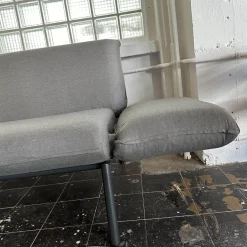 Fischer Möbel 2-Sitzer-Sofas|Sofa Luna Lounge Dining Outdoor Bezug Stoff Sunbrella Charcoal Chine Grau Gestell Edelstahl Anthrazit Strukturlack