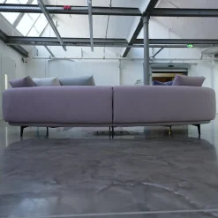 Walter Knoll Wohnlandschaften|Sofa Maaru 850 Stoff Lino 7899 Magnolia Violett Metallgestell Matt Pulverbeschichtet Schwarz
