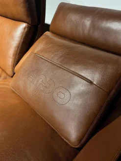 Erpo 3-Sitzer-Sofas|Sofa Manhattan 250 Leder Sierra Antik 001 Braun Gestell Stahl Inklusive Hocker Soho Und Kissen