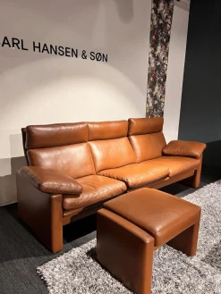 Erpo 3-Sitzer-Sofas|Sofa Manhattan 250 Leder Sierra Antik 001 Braun Gestell Stahl Inklusive Hocker Soho Und Kissen