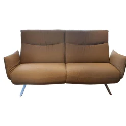 Contur 2-Sitzer-Sofas|Sofa Marsala Bezug Stoff Q2 Fashion Grau Beige Gestell Edelstahloptik Gebürstet Mit Verstellbaren Armlehnen