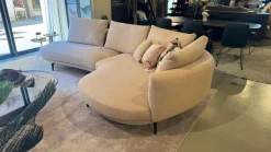Walter Knoll Wohnlandschaften|Sofa Maru Stoff Namib 7920 Moon Beige Gestell Matt Schwarz Pulverbeschichtet Inklusive Kissen