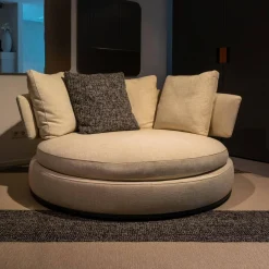 B&B Italia 2-Sitzer-Sofas|Sofa Maxalto Amoenus Stoft Stoff Lou Bastfarben 2613102 Beige Sockel Graphit mit Teppich