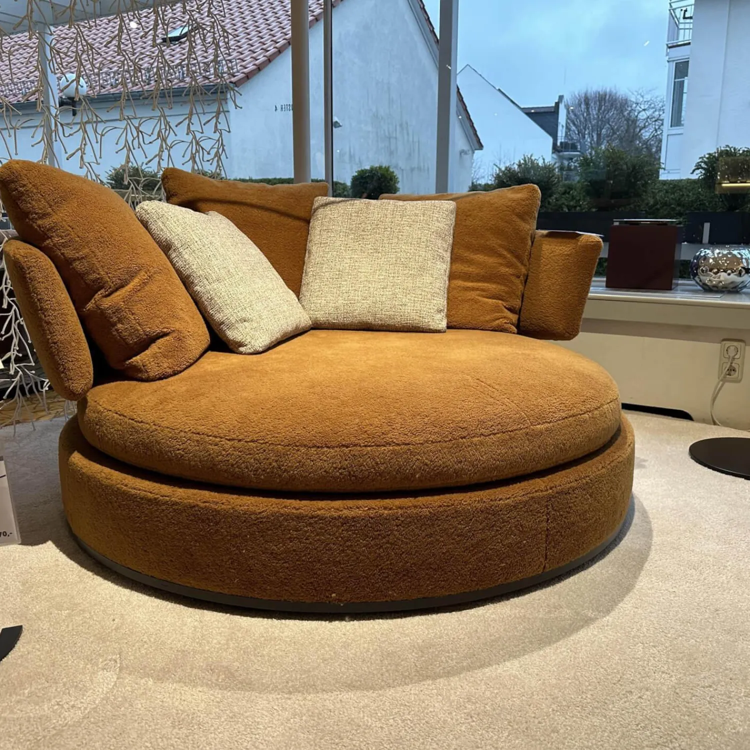 B&B Italia 2-Sitzer-Sofas|Sofa Maxalto Amoneus Stoff Velour Milo Tabak Braun Gestell Graphit mit 5 Kissen