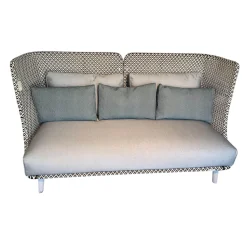 DEDON Loungemöbel|Sofa Mbarq Stoff A Natura Ash Grau Gestell Aluminium Lipari Pulverbeschichtet Inklusive Kissen