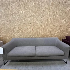 COR 2-Sitzer-Sofas|Sofa Mell 17311 Stoff 9127 Braun Grau Fußrahmen Feinstruktur Schwarzbraun Inklusive Filzgleiter