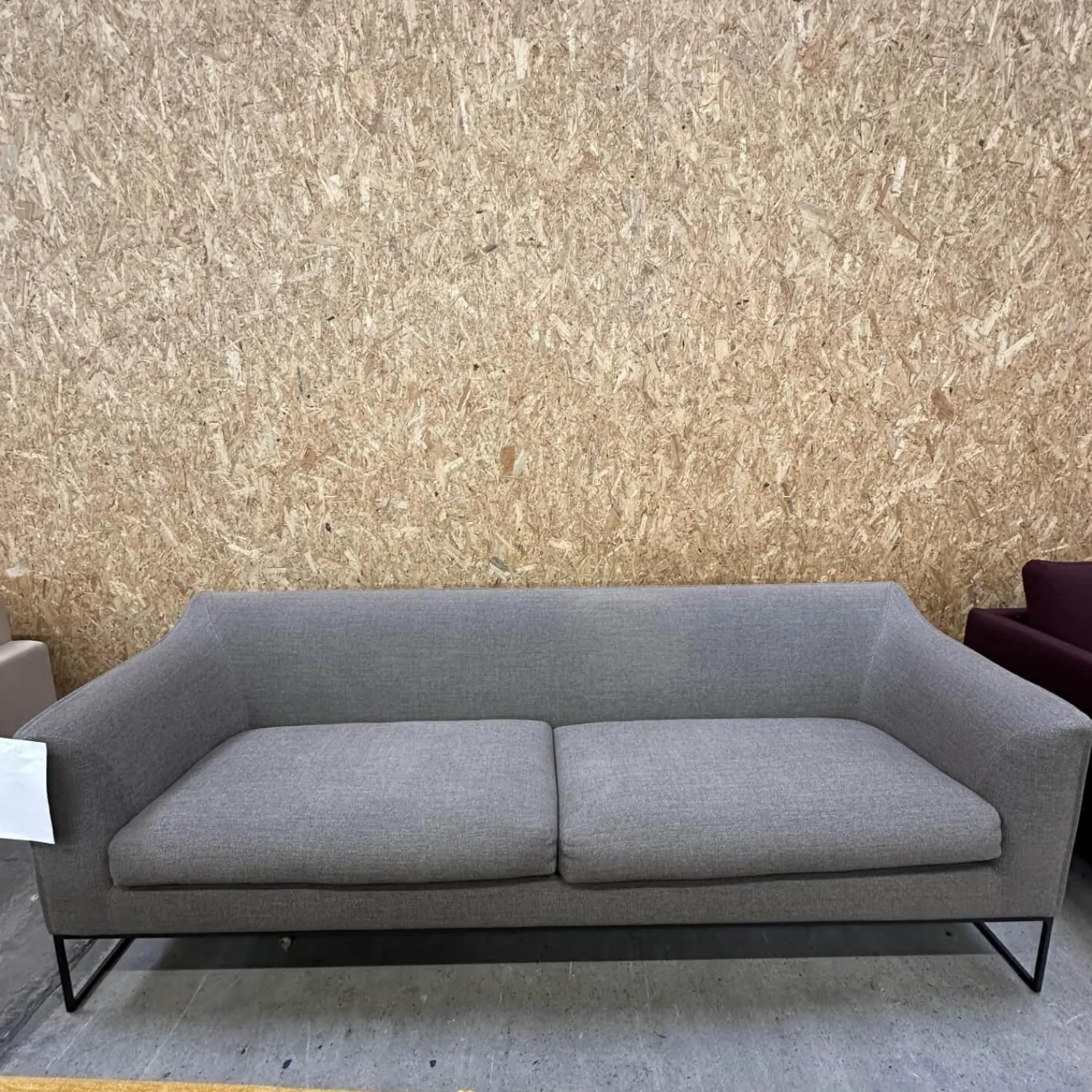 COR 2-Sitzer-Sofas|Sofa Mell 17311 Stoff 9127 Braun Grau Fußrahmen Feinstruktur Schwarzbraun Inklusive Filzgleiter