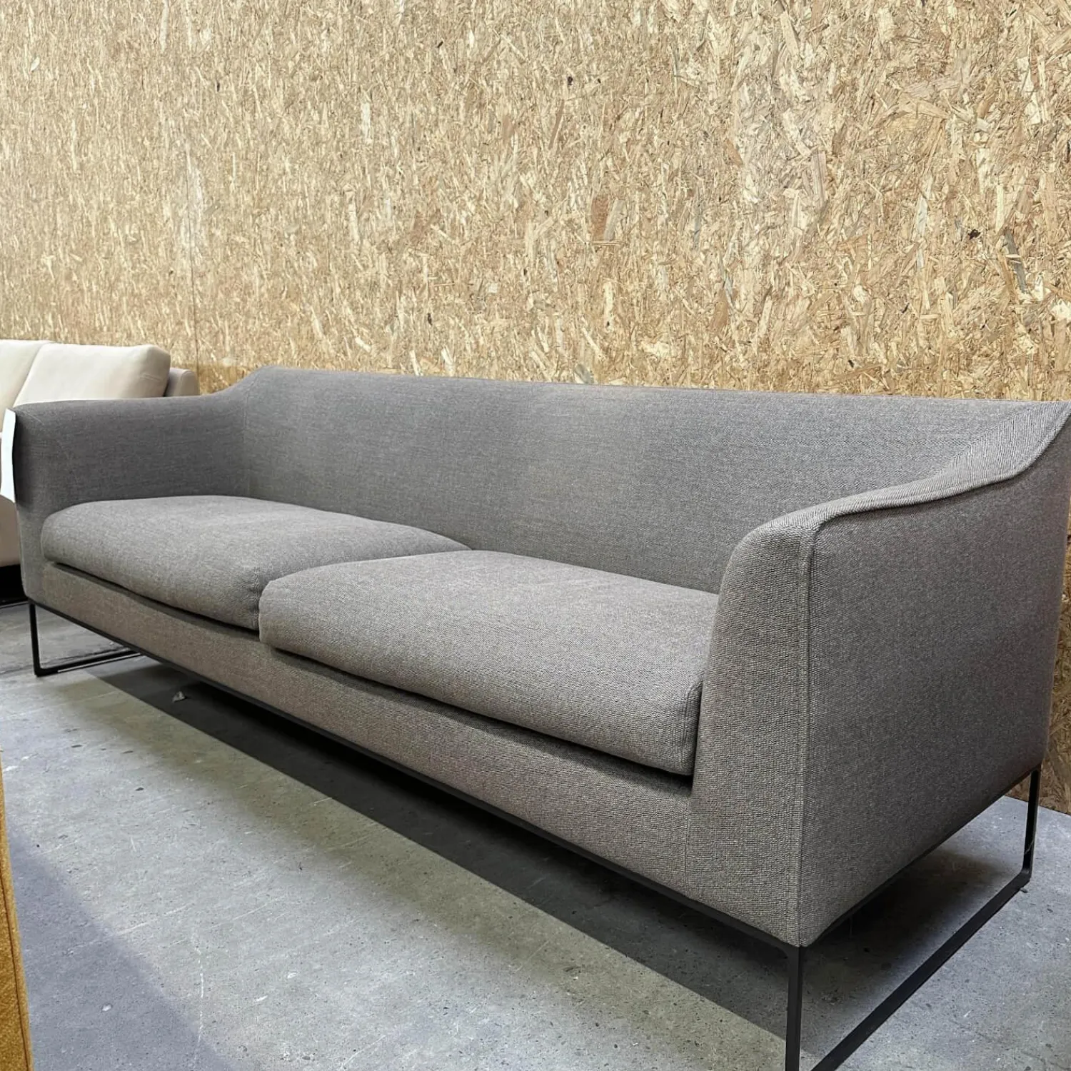COR 2-Sitzer-Sofas|Sofa Mell 17311 Stoff 9127 Braun Grau Fußrahmen Feinstruktur Schwarzbraun Inklusive Filzgleiter
