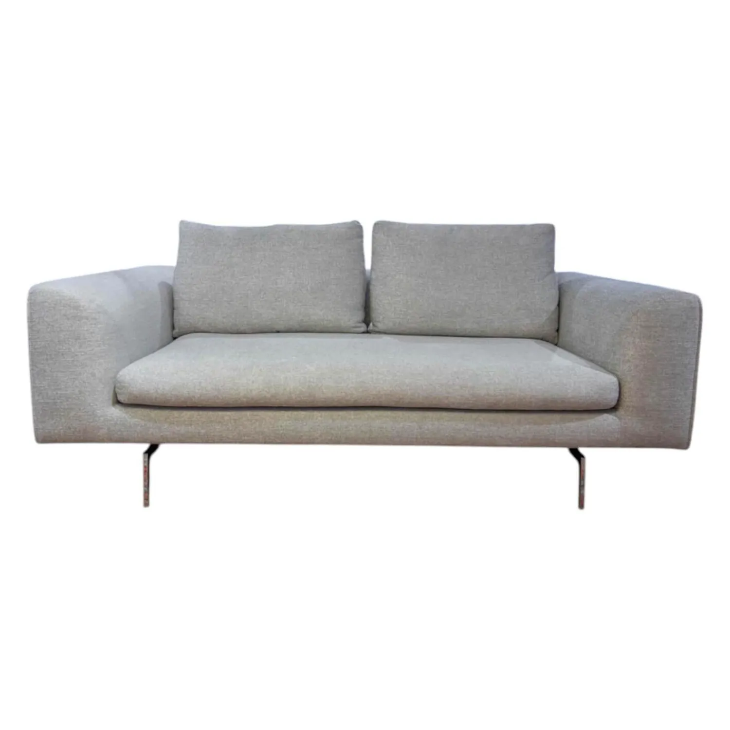 COR 2-Sitzer-Sofas|Sofa Mell Lounge B190 Stoff 8150 Hellgrau Gestell Metall mit 2 Rückenkissen