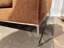 COR Ecksofas|Sofa Mell Lounge Stoff 8202 Rost Orange Metallfüße Chrom