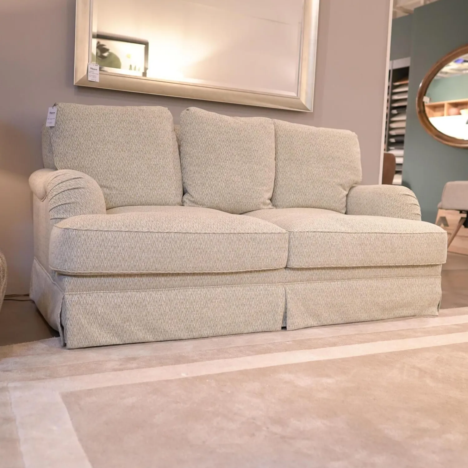 Domicil 2-Sitzer-Sofas|Sofa Melody Stoff Aubrey 04 Füße Buche Natur mit Schabracke