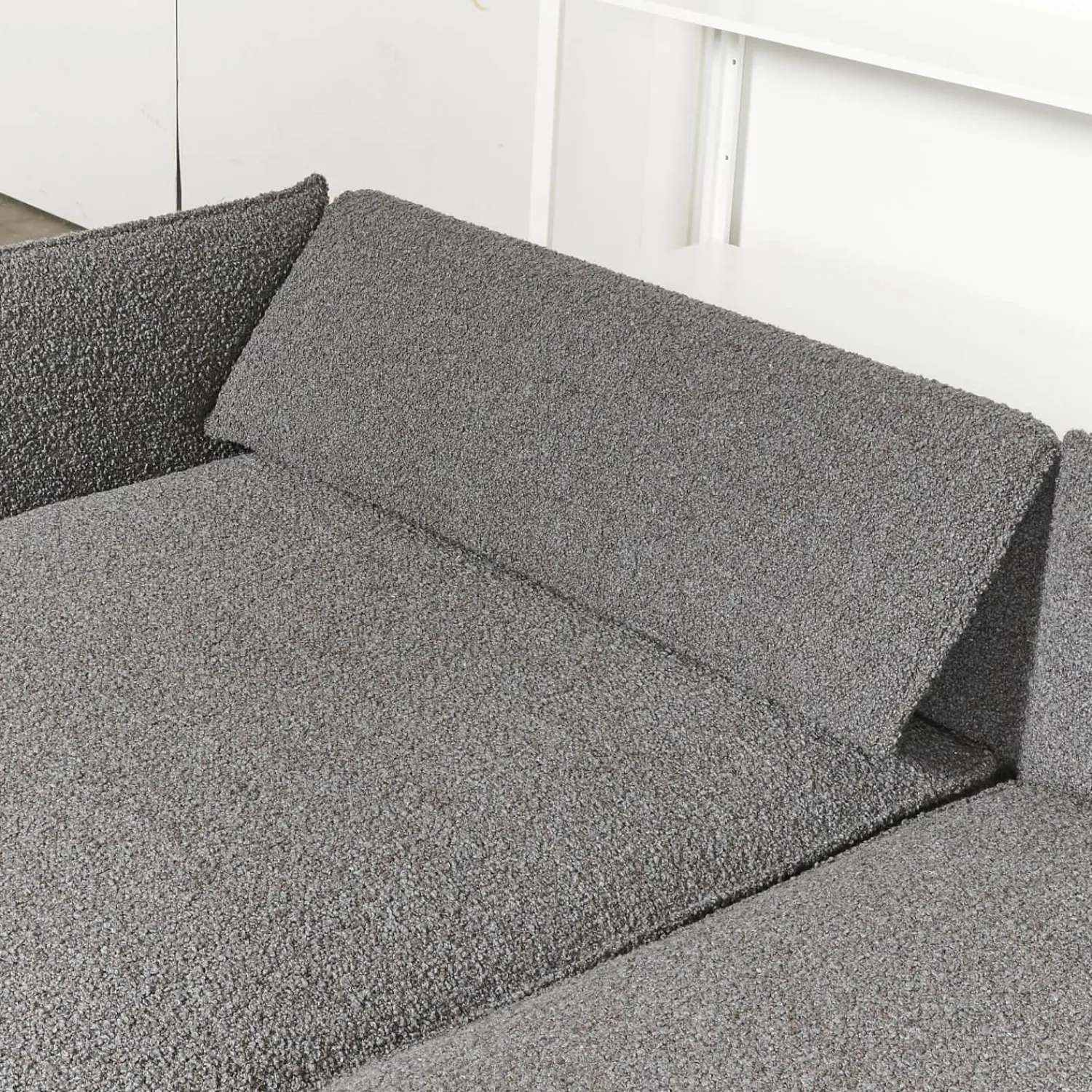 IP Design Ecksofas|Sofa mit Longchair Cube Air Stoff Cooper BW1779-191 Grau