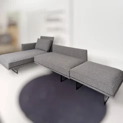 IP Design Ecksofas|Sofa mit Longchair Cube Air Stoff Cooper BW1779-191 Grau
