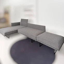 IP Design Ecksofas|Sofa mit Longchair Cube Air Stoff Cooper BW1779-191 Grau