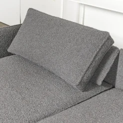 IP Design Ecksofas|Sofa mit Longchair Cube Air Stoff Cooper BW1779-191 Grau