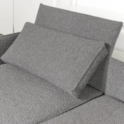 IP Design Ecksofas|Sofa mit Longchair Cube Air Stoff Cooper BW1779-191 Grau