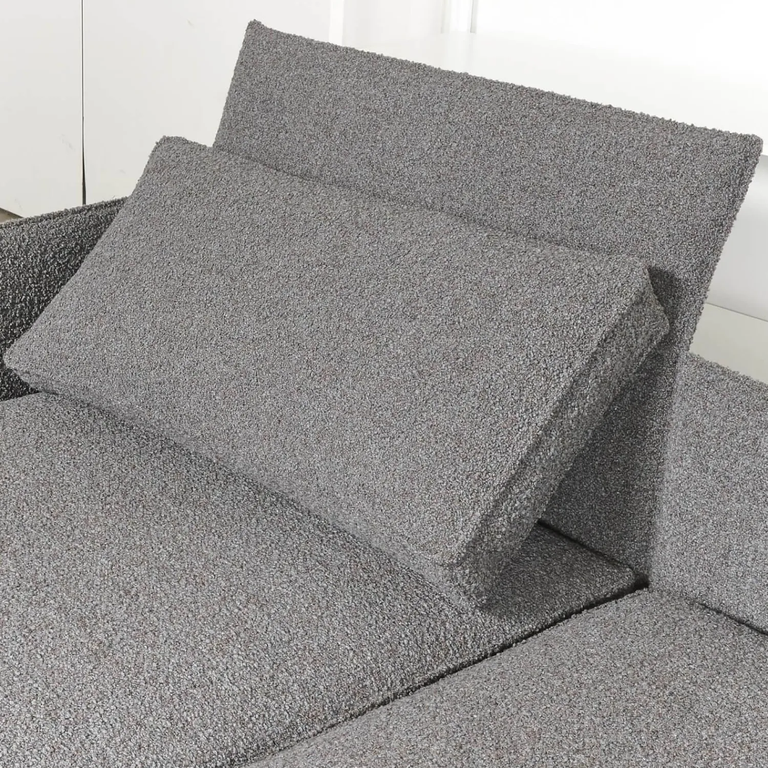 IP Design Ecksofas|Sofa mit Longchair Cube Air Stoff Cooper BW1779-191 Grau