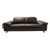 W. Schillig 2-Sitzer-Sofas|Sofa Modell 15651 Leder Z 7155 Zartbitter Braun Füße Chrom