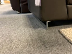 W. Schillig 2-Sitzer-Sofas|Sofa Modell 15651 Leder Z 7155 Zartbitter Braun Füße Chrom