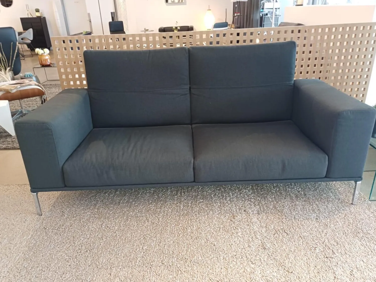 Cassina 2-Sitzer-Sofas|Sofa Moov Stoff Panama Grau Gestell Chrom Rückenteile Unabhängig Voneinander Klappbar