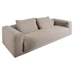 COR 2-Sitzer-Sofas|Sofa Moss Stoff 14002 Hellgrau Füße Verchromt Mit Rückenkissen