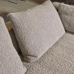 COR 2-Sitzer-Sofas|Sofa Moss Stoff 14002 Hellgrau Füße Verchromt Mit Rückenkissen