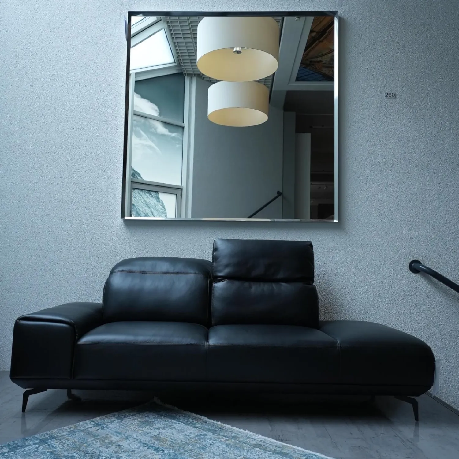 Musterring 2-Sitzer-Sofas|Sofa MR 2490 2-Sitzig Leder Z7399 Nachtschwarz Schwarz LK50 MR Fuß FC3 Metallfuß M99 Schwarz