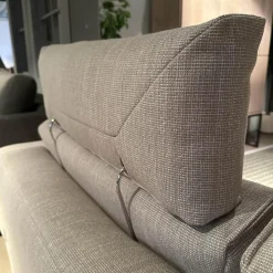 Musterring 2-Sitzer-Sofas|Sofa MR6045E Bezug Stoff Jab 12071 Beige Grau Füße Stahl Lackiert Schwarz Inklusive Einem Lendenkissen Und Einer Kopfstütze