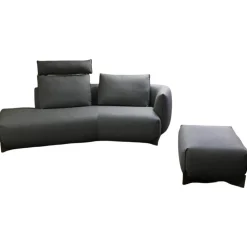 Leolux Polstergruppen|Sofa Naila Stoff 24919 Varese 19 Taupe Eichenfüße Matt mit Hocker