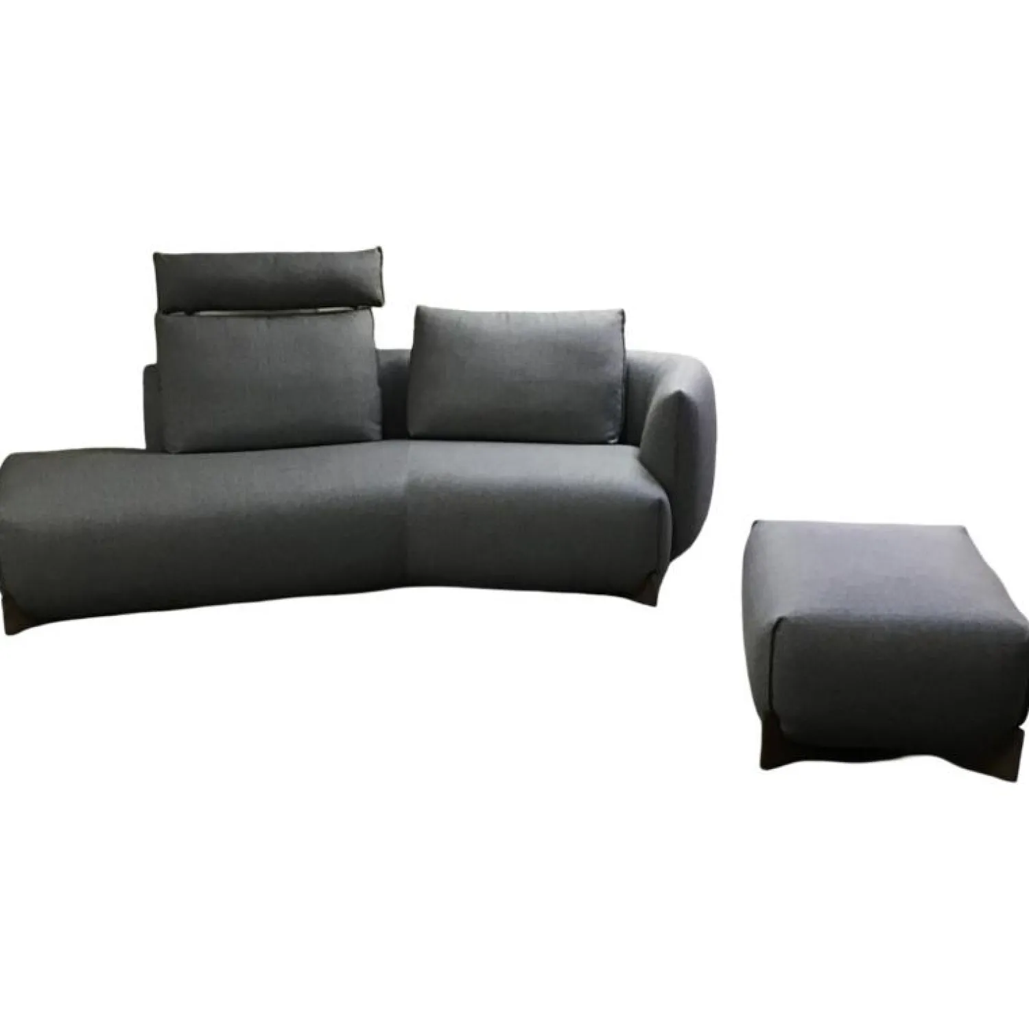 Leolux Polstergruppen|Sofa Naila Stoff 24919 Varese 19 Taupe Eichenfüße Matt mit Hocker