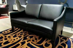 Werther 2-Sitzer-Sofas|Sofa Nelson Leder L7031D Schwarz Gestell Schwarz Gebeizt