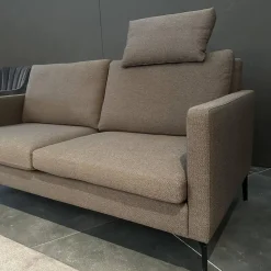 Werther 2-Sitzer-Sofas|Sofa Nelson Stoff U9999F Braun Graun Metallfüße Schwarz
