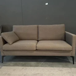 Werther 2-Sitzer-Sofas|Sofa Nelson Stoff U9999F Braun Graun Metallfüße Schwarz