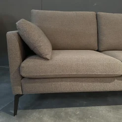Werther 2-Sitzer-Sofas|Sofa Nelson Stoff U9999F Braun Graun Metallfüße Schwarz