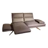 DFM Ecksofas|Sofa No 1 Elias Bezug Leder W10 L30 Grau Füße Chrom