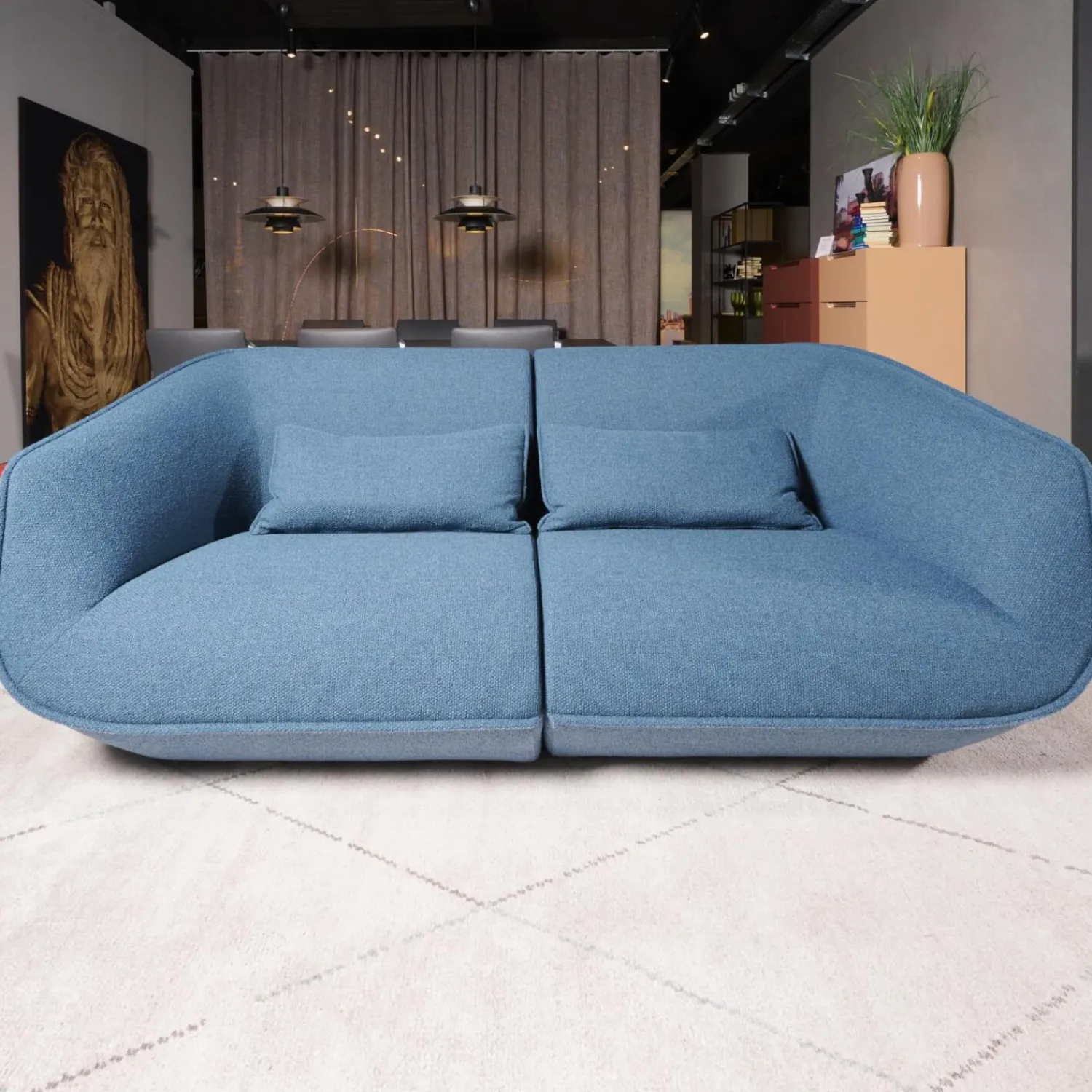 COR 2-Sitzer-Sofas|Sofa Nook Innen Stoff 8214 Blau Petrol Außen Stoff 8206 Nordic Blau