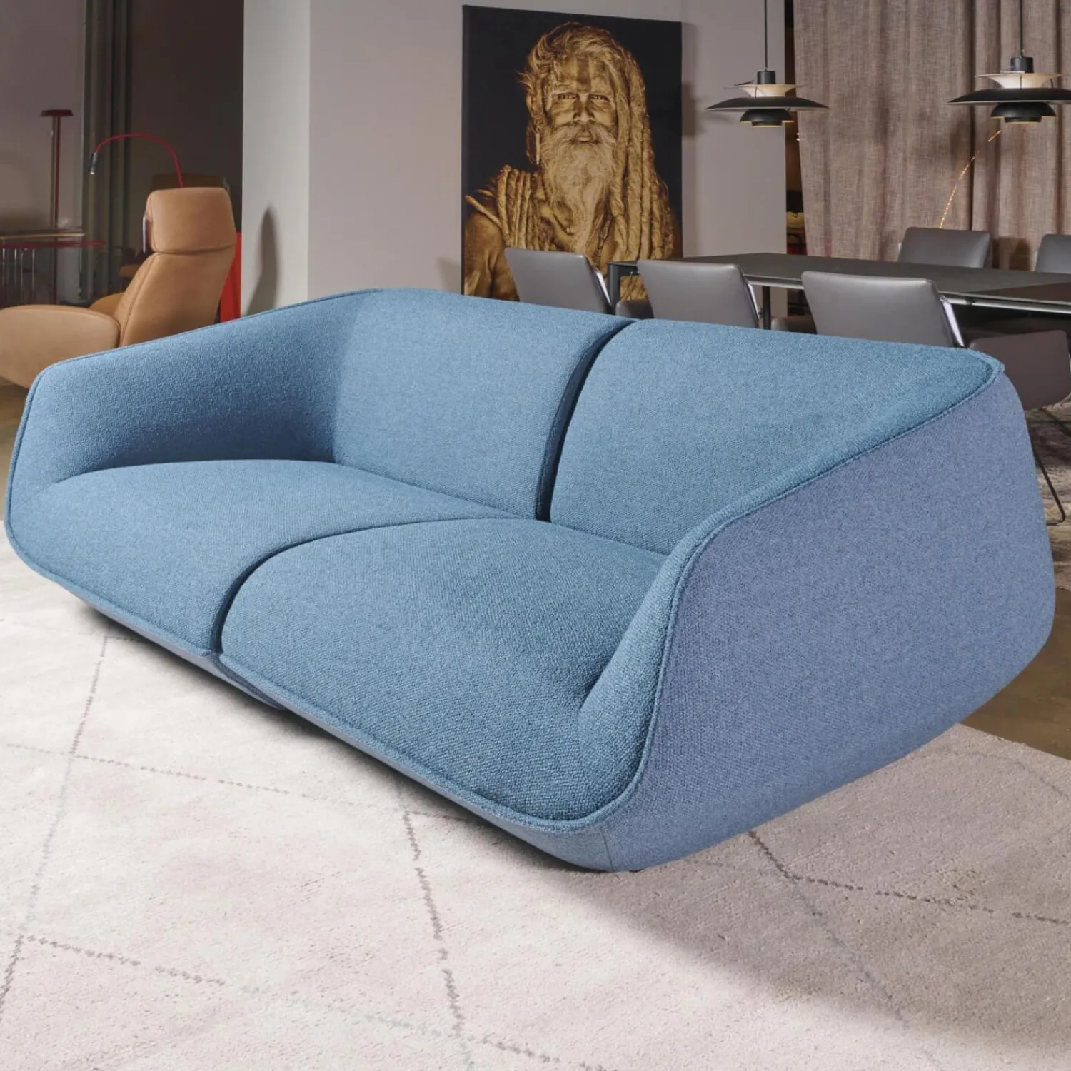 COR 2-Sitzer-Sofas|Sofa Nook Innen Stoff 8214 Blau Petrol Außen Stoff 8206 Nordic Blau