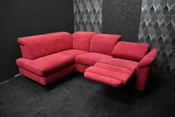 Steinpol Ecksofas|Sofa Odeon Stoff Carlos Bordeaux B 2 mit Elektrischer Relaxfunktion und Bettkasten