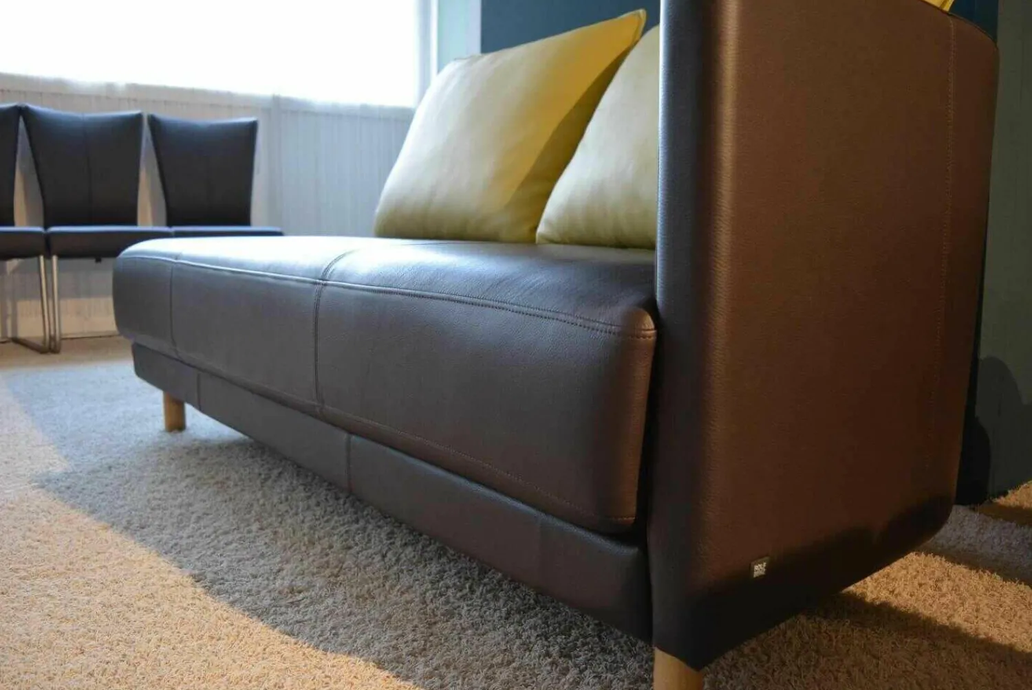 Rolf Benz 2-Sitzer-Sofas|Sofa Onda Leder 38.556 Schokoladenbraun mit 2 Kissen