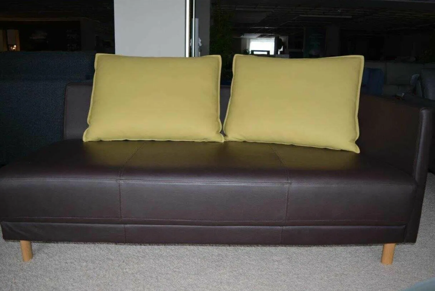 Rolf Benz 2-Sitzer-Sofas|Sofa Onda Leder 38.556 Schokoladenbraun mit 2 Kissen