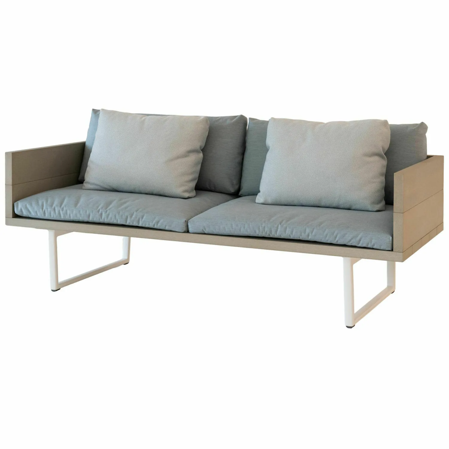Fast Loungemöbel|Sofa Orizon N25191W03 Stoff Solids Mineral Aluminium Naturall Lackiert Weiss
