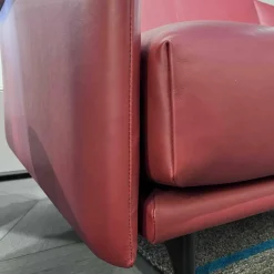 Montis 2-Sitzer-Sofas|Sofa Otis Leder Cuba Red Füsse Aluminium Schwarz Matt Pulverbeschichtet